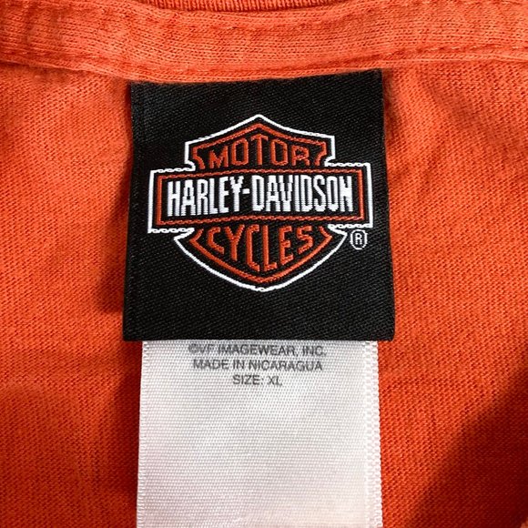 Bergdale Harley Davidson Motorcycles Albert Lea Mn XL Orange 110 Years Cotton - Picture 7 of 7